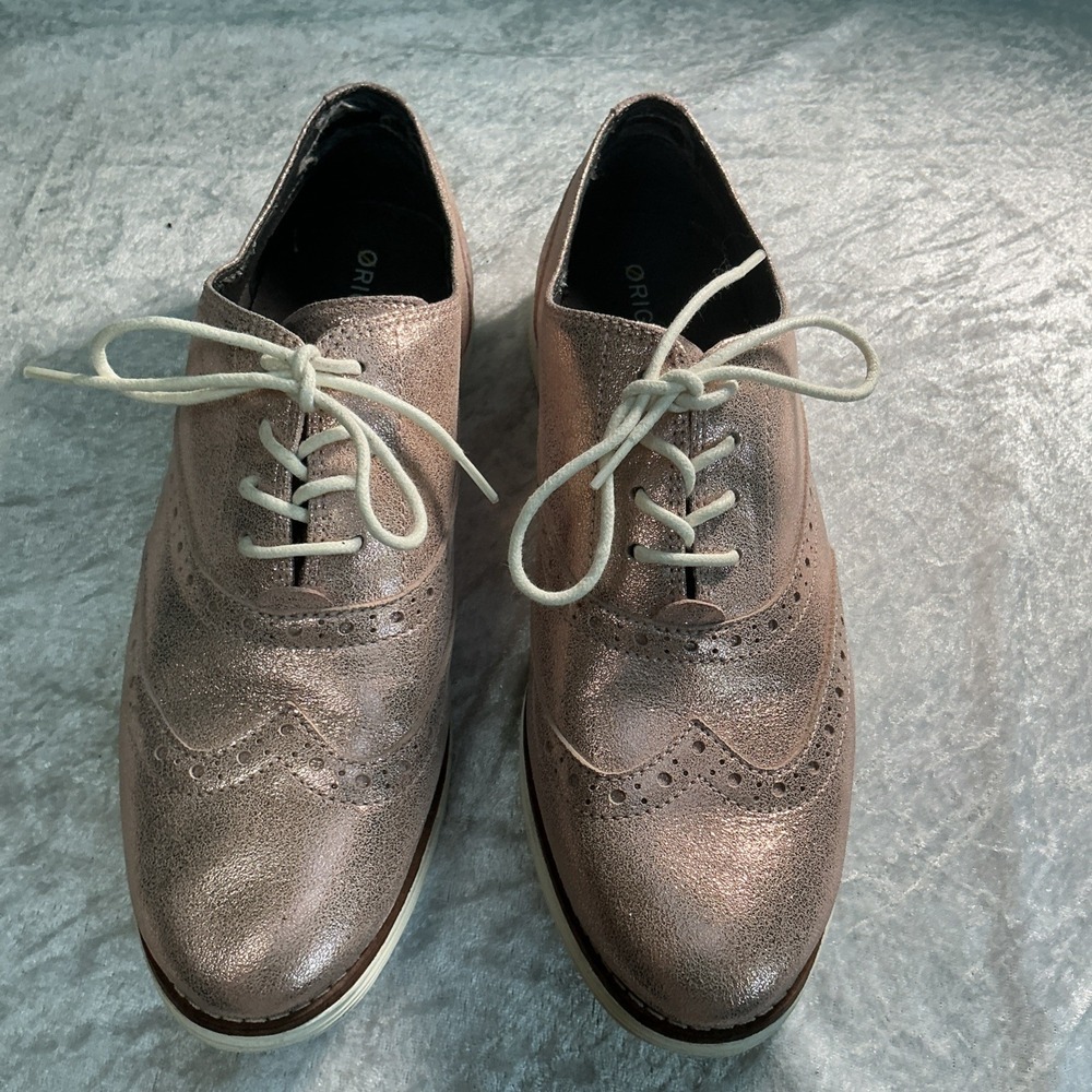 Cole Haan ØriginalGrand  Wingtip Women's 7B Metallic Rose Gold Oxford Sneakers